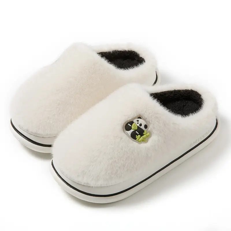 Panda Cotton Slippers for Women, Autumn and Winter 2026 New Cartoon Thick-Soled Plush Fleece-Lined Warm Home Cotton Slippers for Men - Image 9