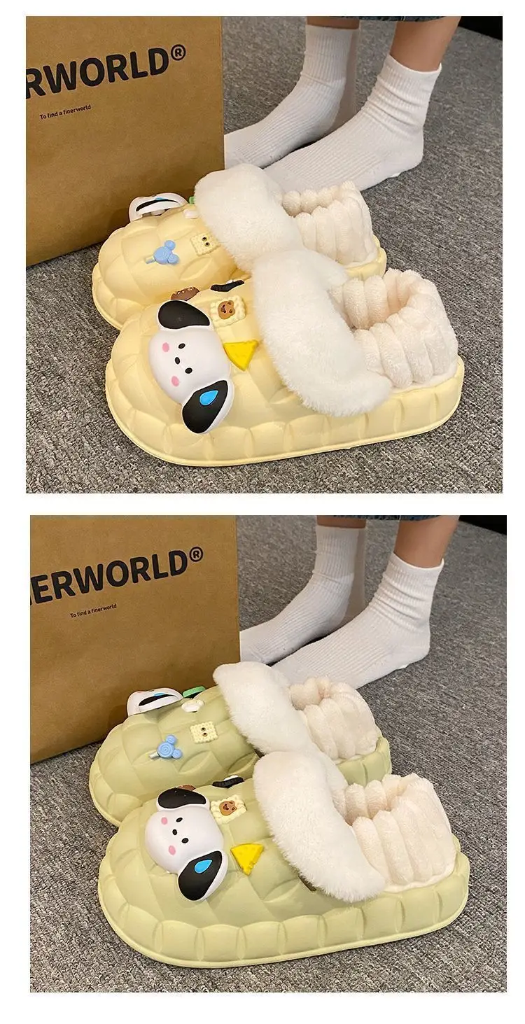 Winter Eva Cartoon Puppy Cotton Slippers Women — feature 15