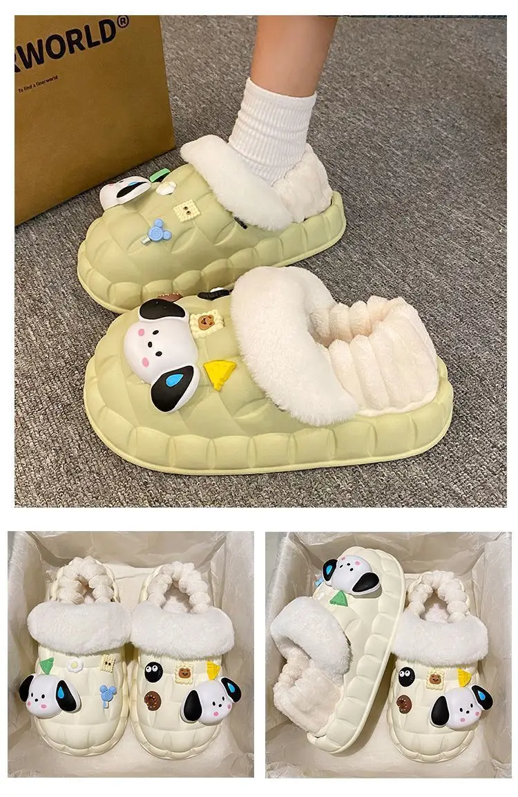 Winter Eva Cartoon Puppy Cotton Slippers Women — feature 16