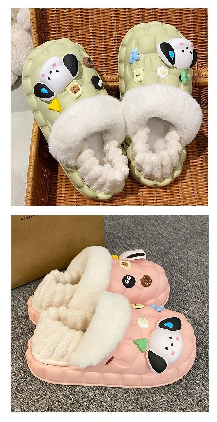 Winter Eva Cartoon Puppy Cotton Slippers Women — feature 28