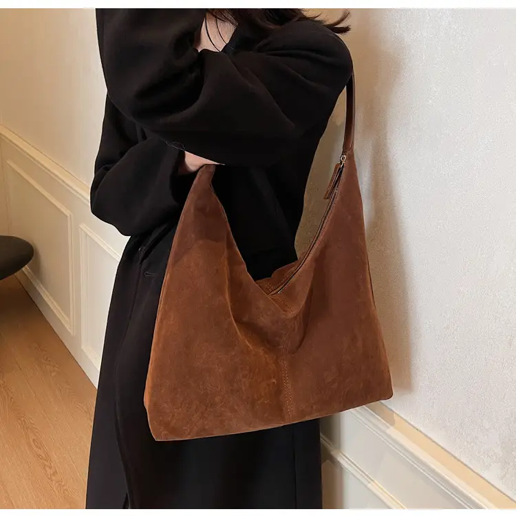 Vintage Frosted Large Shoulder Bag Women's New Autumn Winter - Image 7