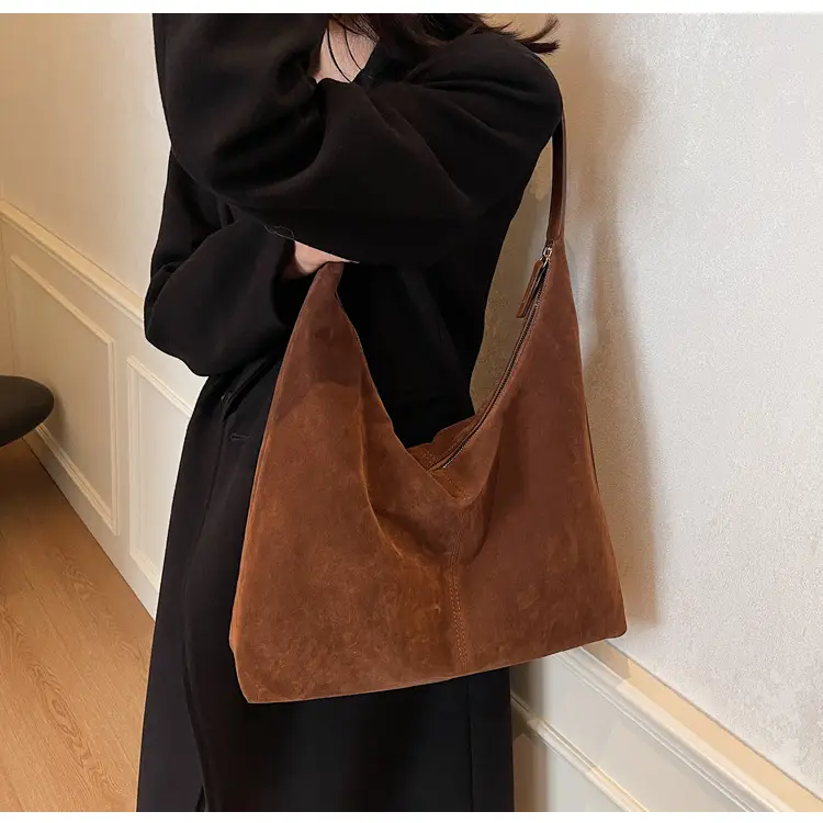 Vintage Frosted Large Shoulder Bag Women's New Autumn Winter — feature 12