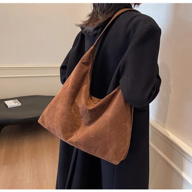 Vintage Frosted Large Shoulder Bag Women's New Autumn Winter — feature 13