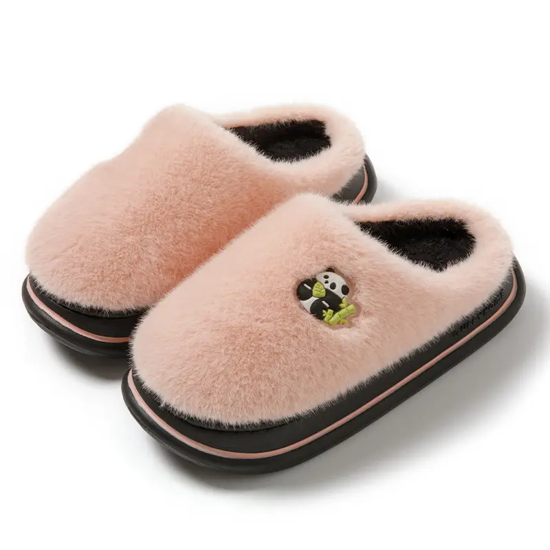 Cotton Slippers for Women Winter 2026 New Style Indoor Home Plush Thick-Soled Non-Slip Inner Fleece Cotton Slippers for Men Winter