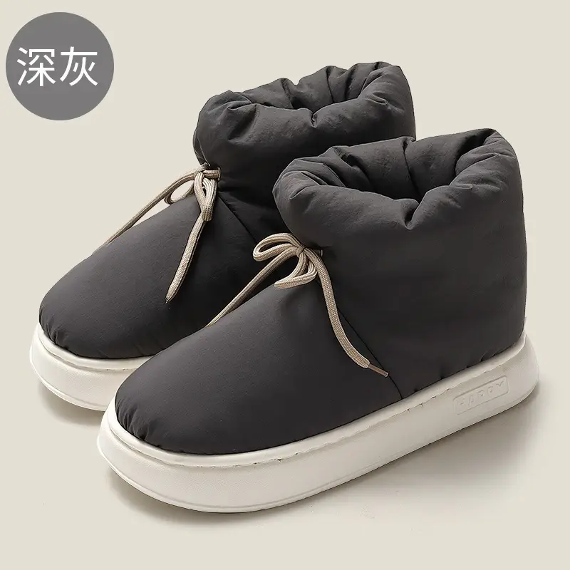 Waterproof Cotton Slippers, Autumn and Winter Heel Cotton Shoes, Thickened and Velvet, Warm and Extreme Cold Outer Wear, Snow Boots, High-Top Cotton Shoes Wholesale - Image 6
