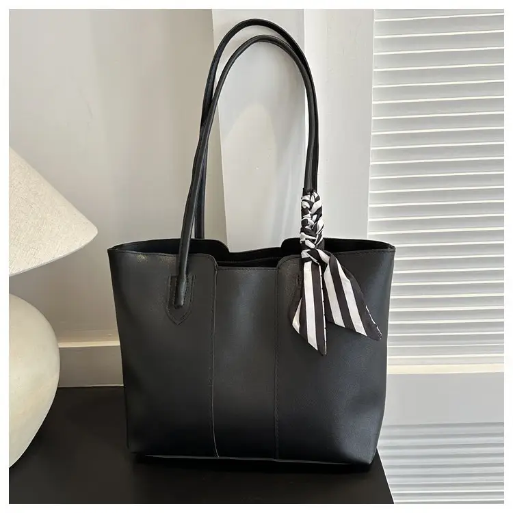 Women's Cream Textured Shoulder Bag with Checkered Bow — feature 10