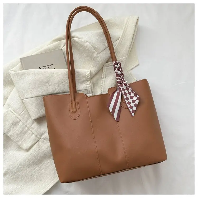 Women's Cream Textured Shoulder Bag with Checkered Bow — feature 8
