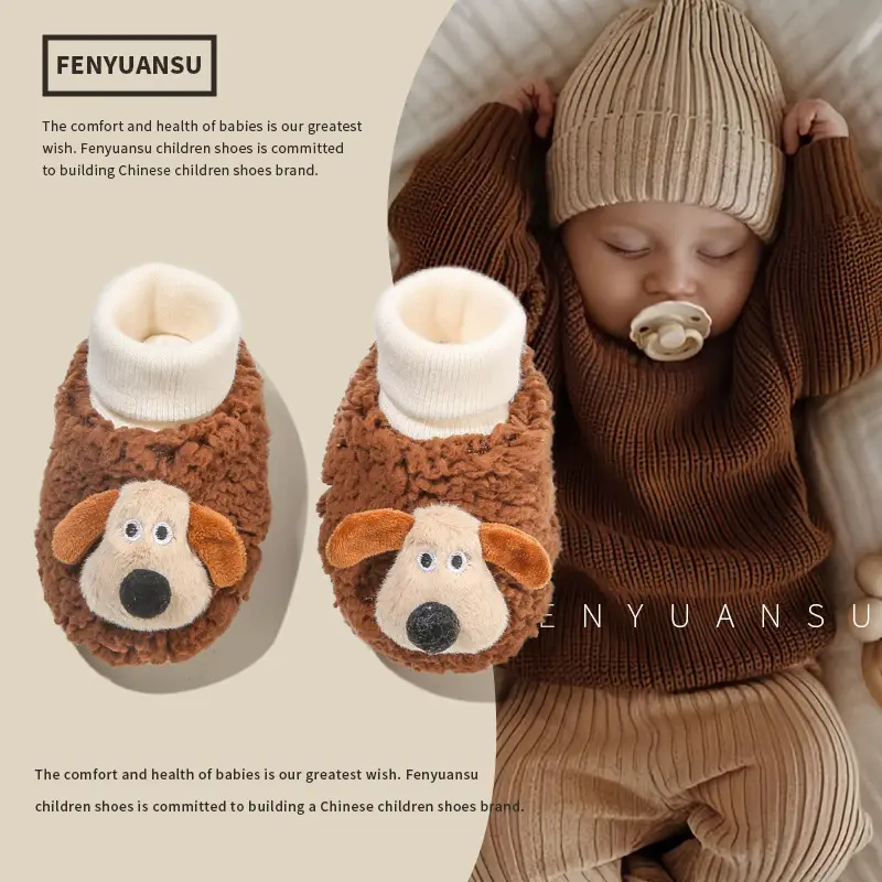 Winter Newborn Baby Shoes and Socks 6-12 Months Old Male Baby Shoes Pre-Walking Shoes Soft-Soled Cotton Shoes Infant Shoes with Fleece Lining - Image 4