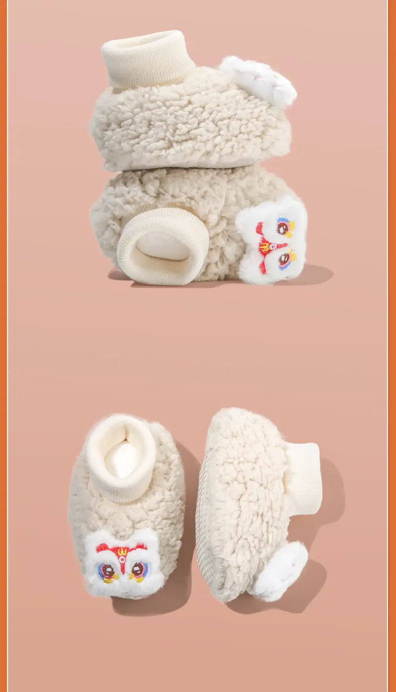 Winter Newborn Baby Shoes and Socks 6-12 Months Old Male Baby Shoes Pre-Walking Shoes Soft-Soled Cotton Shoes Infant Shoes with Fleece Lining — feature 22