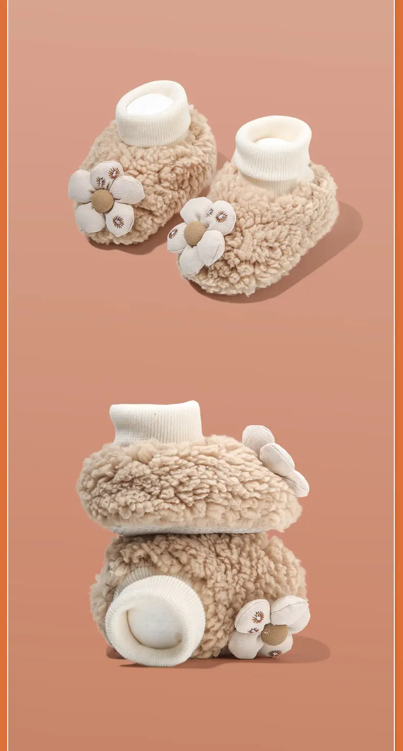 Winter Newborn Baby Shoes and Socks 6-12 Months Old Male Baby Shoes Pre-Walking Shoes Soft-Soled Cotton Shoes Infant Shoes with Fleece Lining — feature 23