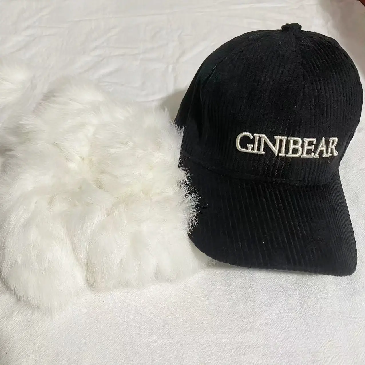 Women Winter Bear Cap Brown Embroidered Casual - Image 5