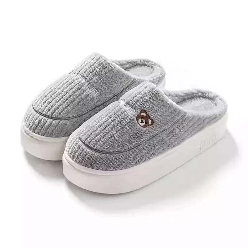 Cotton Slippers Men's Autumn and Winter Indoor Home Non-Slip Thick Bottom Dung-Feeling Plush Warm Household Slippers Women's Winter - Image 19