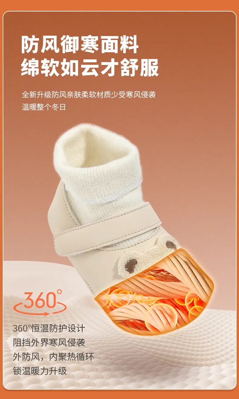 Winter Baby Boy Cotton Shoes with Fleece Lining, Toddler Shoes for 6-12 Months Old Newborns, Baby Shoes and Socks, Soft-Soled Infant Shoes for Girls — feature 16
