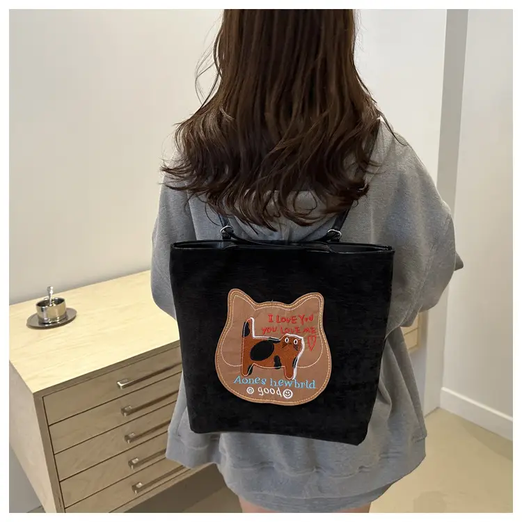 Women's Brown Cat Print Tote Bag 2024 New Style — feature 15