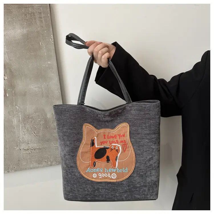 Women's Brown Cat Print Tote Bag 2024 New Style — feature 18