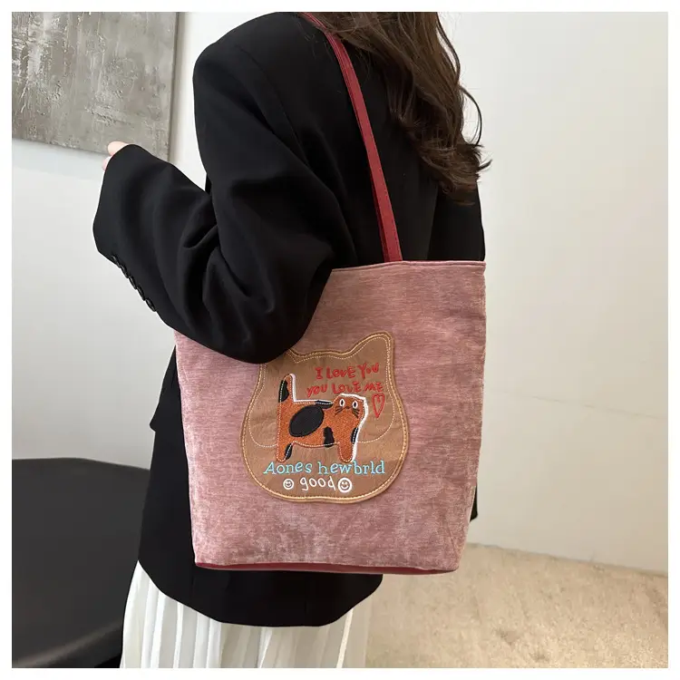 Women's Brown Cat Print Tote Bag 2024 New Style — feature 26