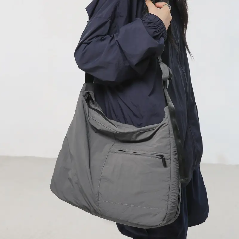 Black Crossbody Bag for Men Women Lightweight Nylon Sports Fitness - Image 5