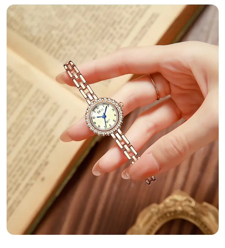 Gold Diamond Watch for Women with Quartz Movement — feature 13