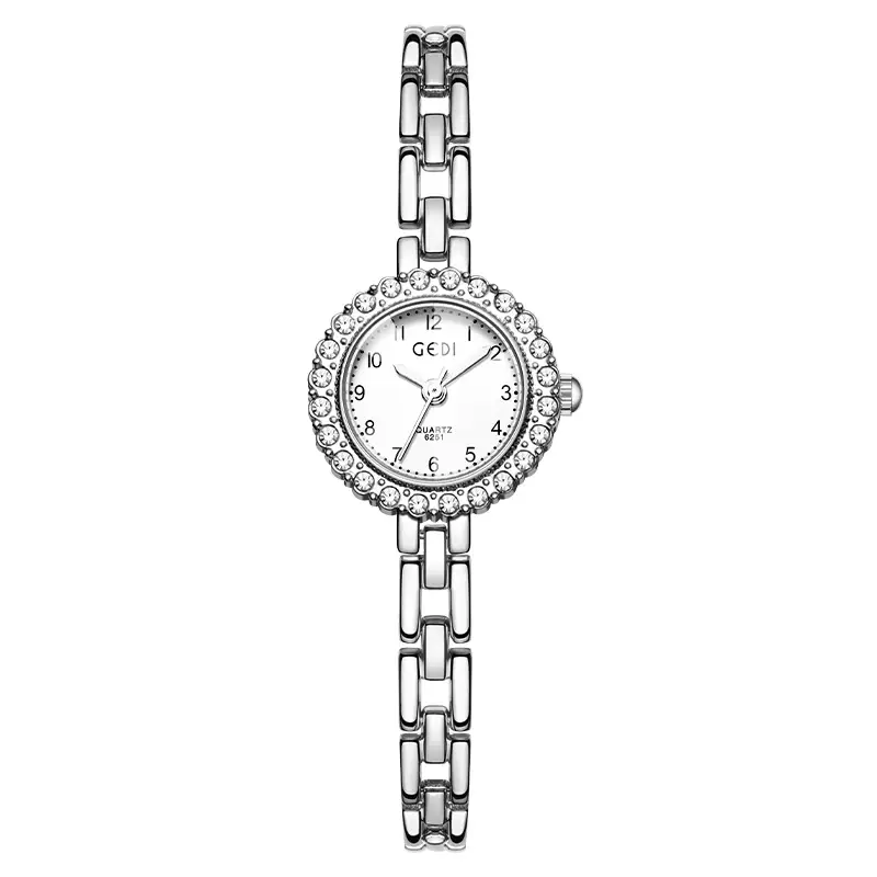 Gold Diamond Watch for Women with Quartz Movement