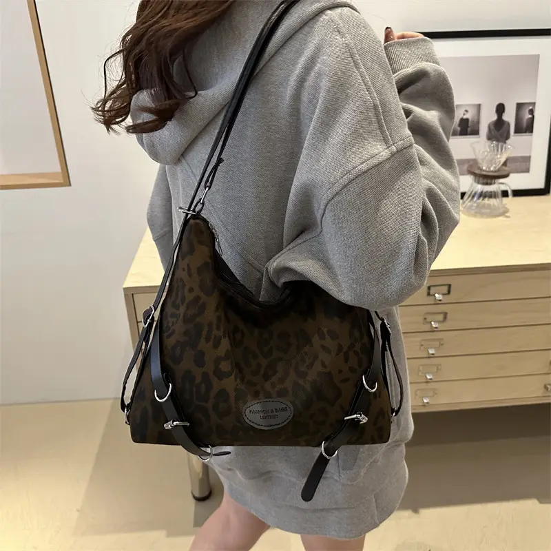 Korean Style Leopard Print Tote Bag Women 2024 - Image 5
