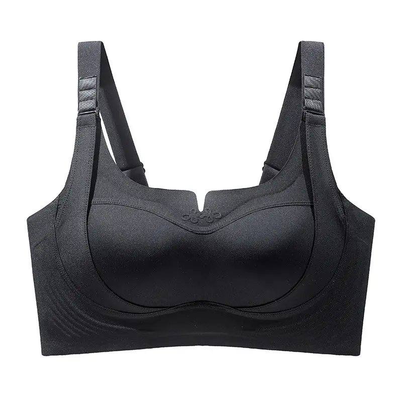 Soft Support Non-Traceless Underwear Women's Gathering Anti-sagging Fixed Cup Jelly Lace Bra with Big Breast and Small Breast
