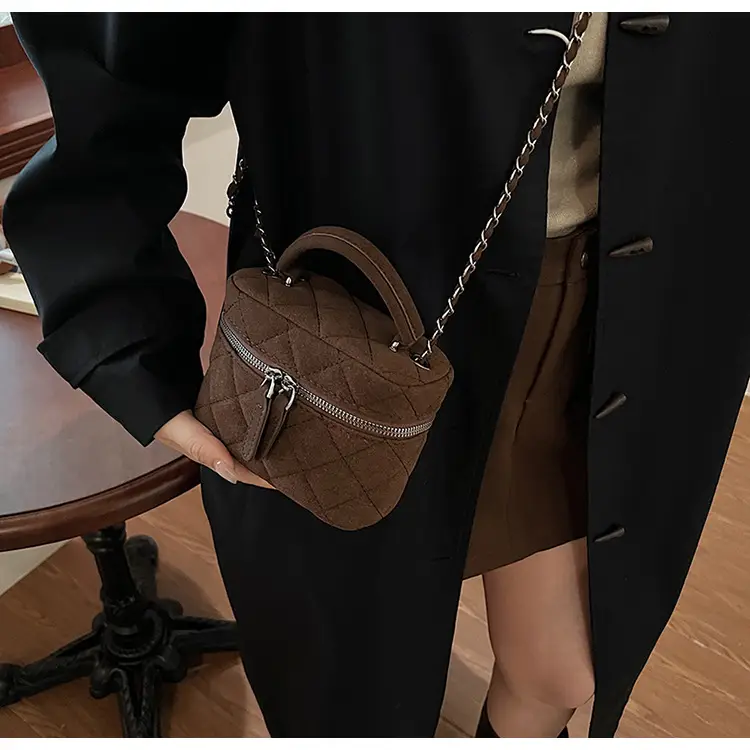 Brown Quilted Crossbody Bag with Chain for Women — feature 27