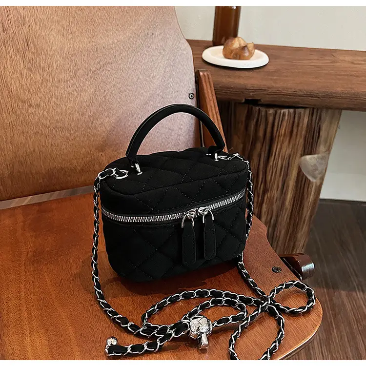 Brown Quilted Crossbody Bag with Chain for Women — feature 33