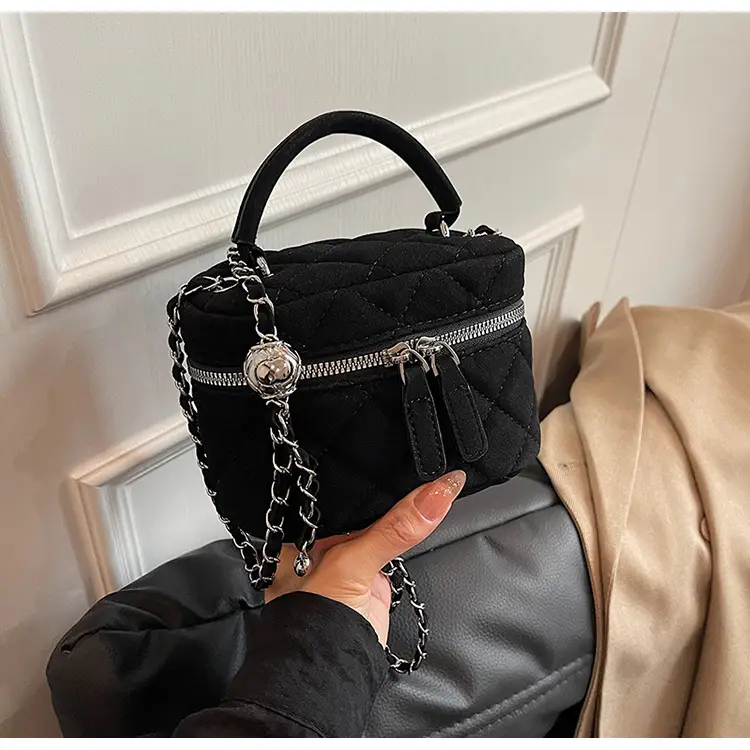 Brown Quilted Crossbody Bag with Chain for Women — feature 47