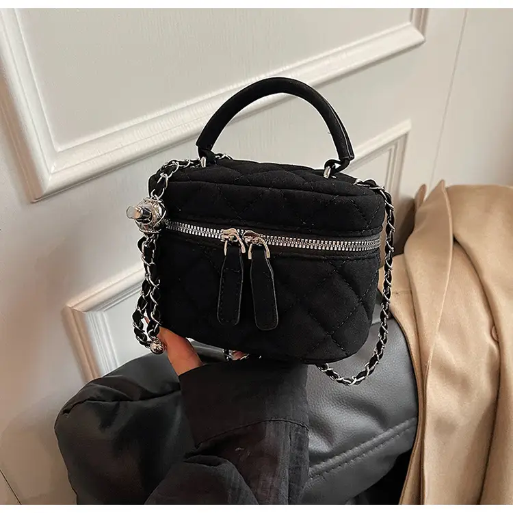 Brown Quilted Crossbody Bag with Chain for Women — feature 48