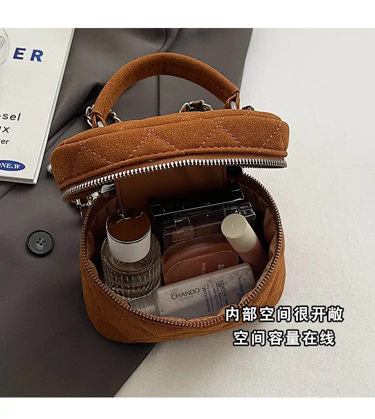 Brown Quilted Crossbody Bag with Chain for Women — feature 8