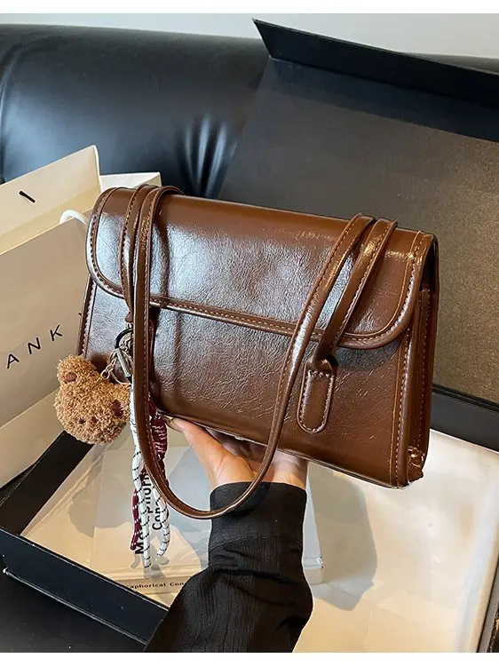 Women Cross-Border Retro Brown Shoulder Bag 2026 - Image 8