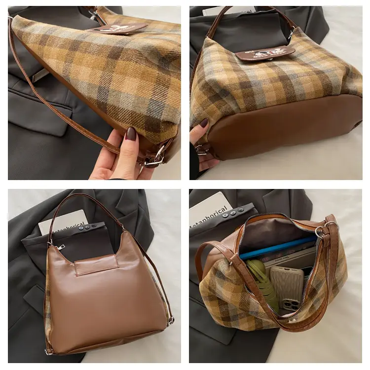 Korean Style Plaid Cartoon Puppy Backpack Bag Women 2024 — feature 9