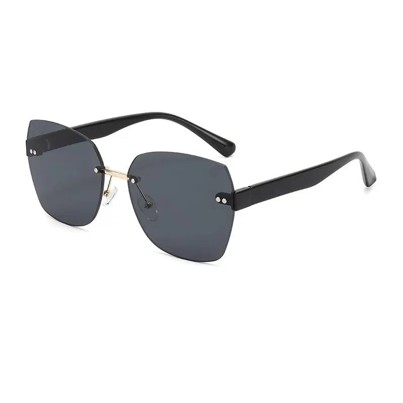 Women Rimless Sunglasses Anti-UV European American Trendy Driving Sunglasses - Image 11