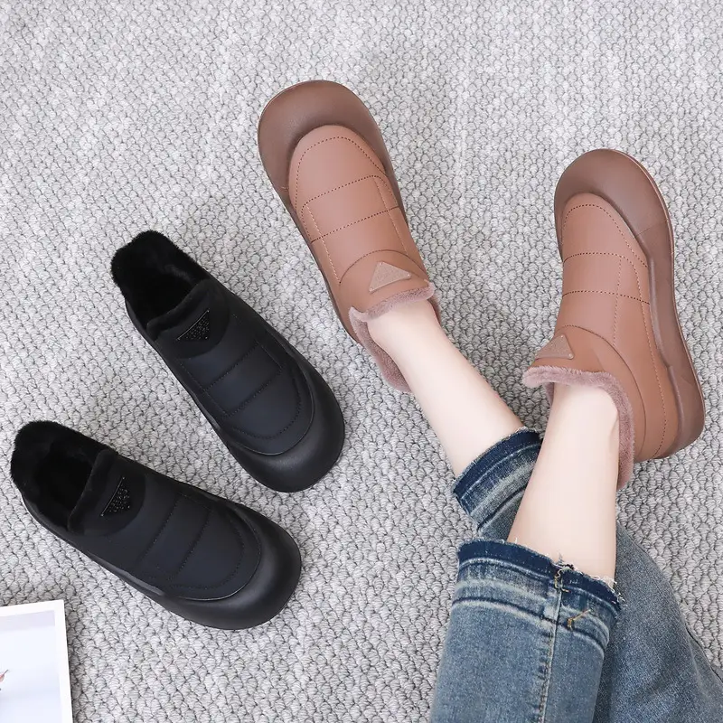 Women's Black Fleece Winter Boots Thick Bottom - Image 6