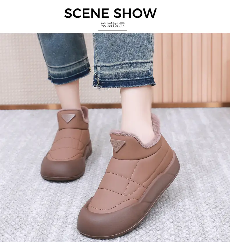 Women's Black Fleece Winter Boots Thick Bottom — feature 13