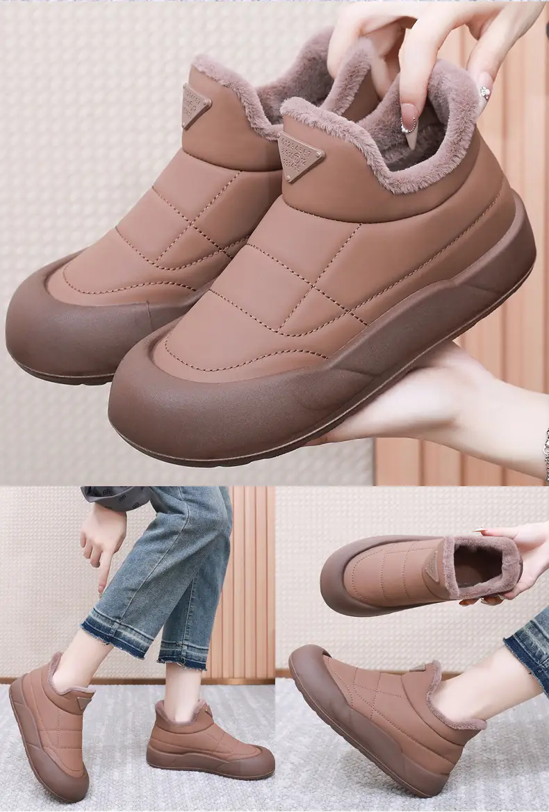 Women's Black Fleece Winter Boots Thick Bottom — feature 14