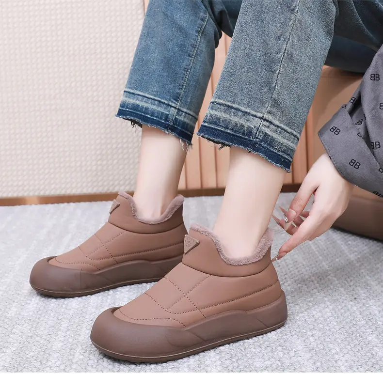 Women's Black Fleece Winter Boots Thick Bottom — feature 15