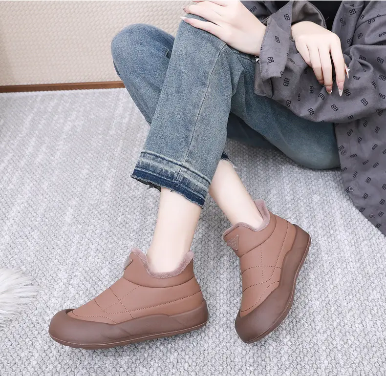 Women's Black Fleece Winter Boots Thick Bottom — feature 16