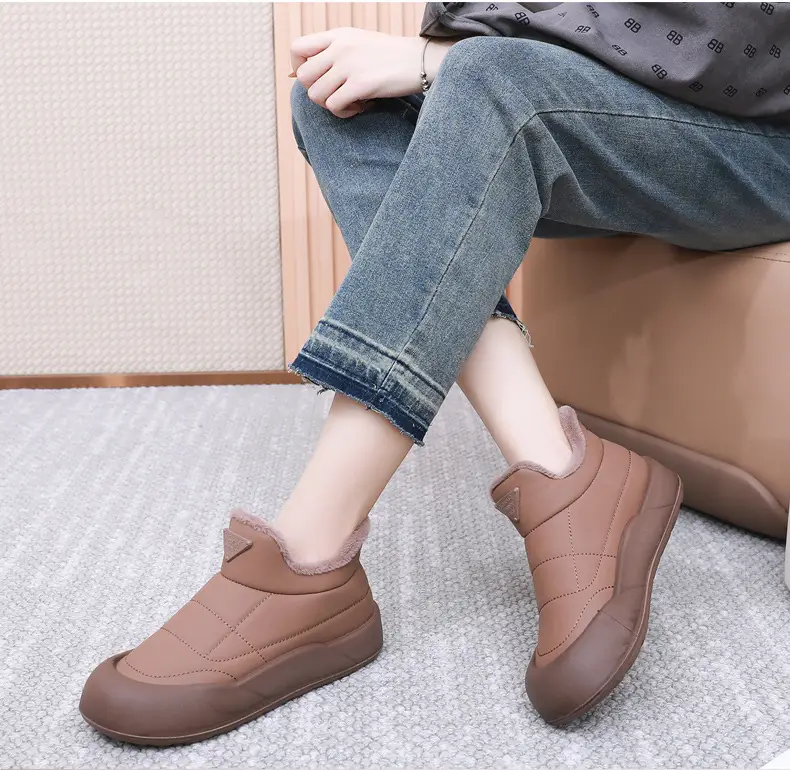 Women's Black Fleece Winter Boots Thick Bottom — feature 17