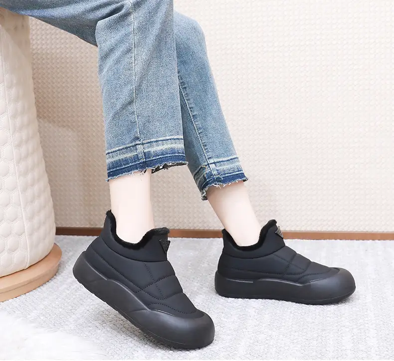 Women's Black Fleece Winter Boots Thick Bottom — feature 21