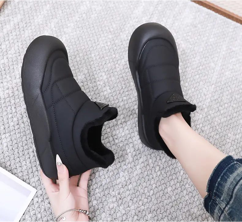Women's Black Fleece Winter Boots Thick Bottom — feature 22