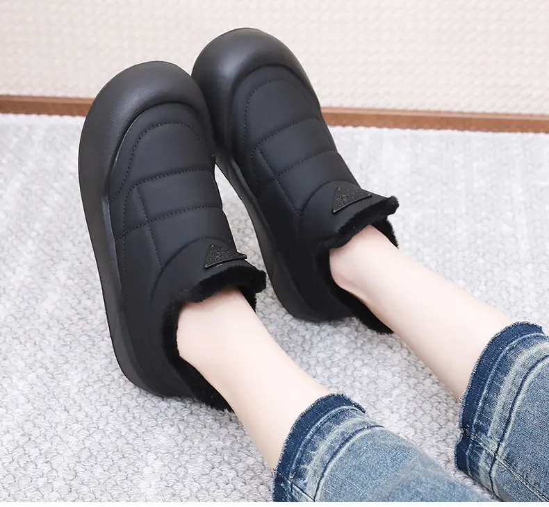 Women's Black Fleece Winter Boots Thick Bottom — feature 23