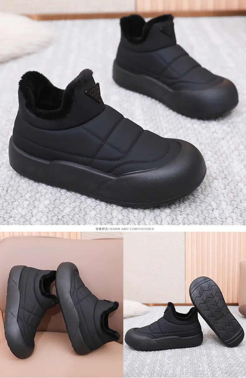 Women's Black Fleece Winter Boots Thick Bottom — feature 30