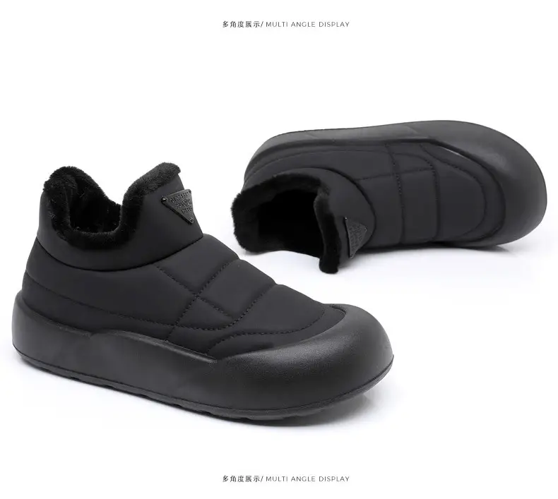 Women's Black Fleece Winter Boots Thick Bottom — feature 36