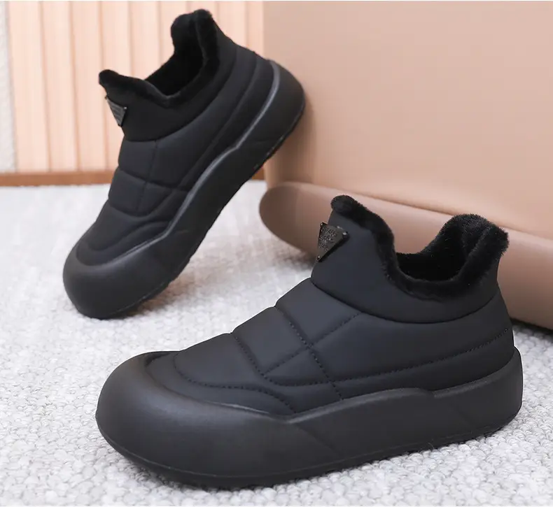 Women's Black Fleece Winter Boots Thick Bottom — feature 38