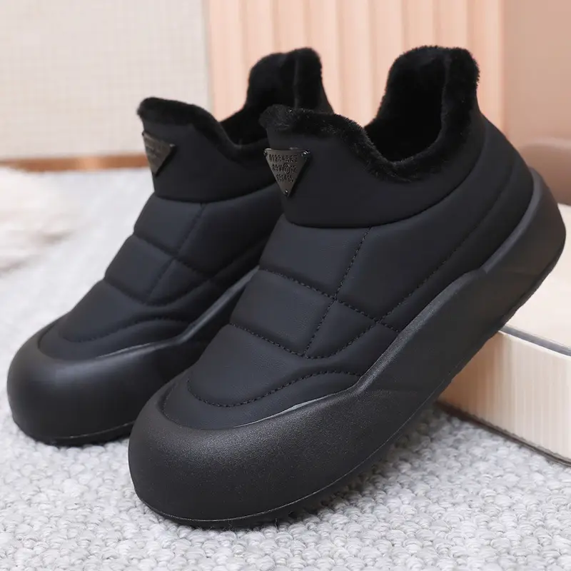 Women's Black Fleece Winter Boots Thick Bottom - Image 2