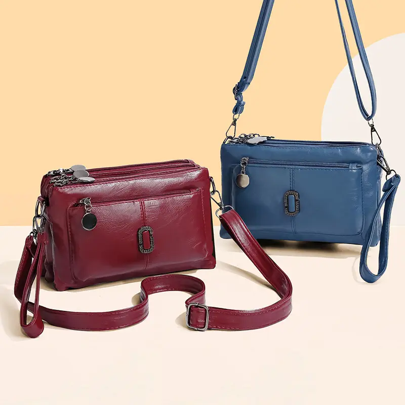 Black Textured Sheepskin Shoulder Crossbody Bag for Women - Image 9
