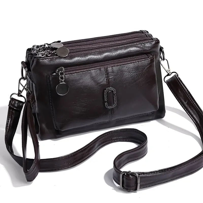 Black Textured Sheepskin Shoulder Crossbody Bag for Women - Image 10