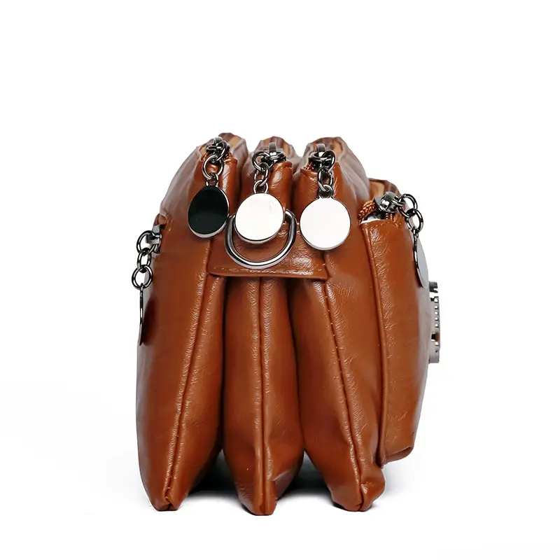 Black Textured Sheepskin Shoulder Crossbody Bag for Women - Image 11