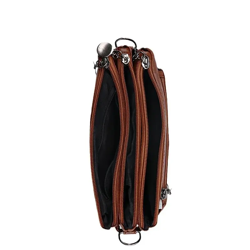 Black Textured Sheepskin Shoulder Crossbody Bag for Women - Image 12